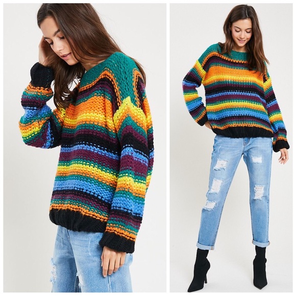 ❤️LAST 1! Cozy Striped Boatneck Pullover Sweater! - Picture 3 of 10